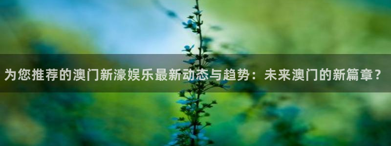 mg不朽情缘4平台：为您推荐的澳门新濠娱乐最新动态与趋势：未来澳门的新篇章？